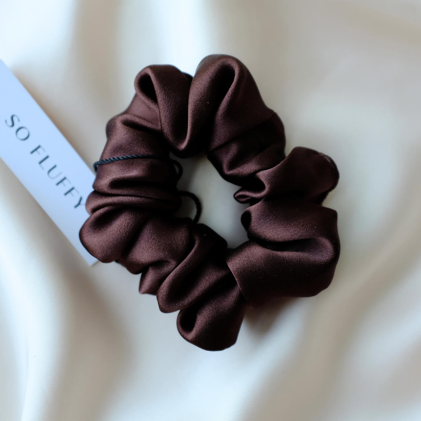 Midi Silk Scrunchie | Dark Chocolate