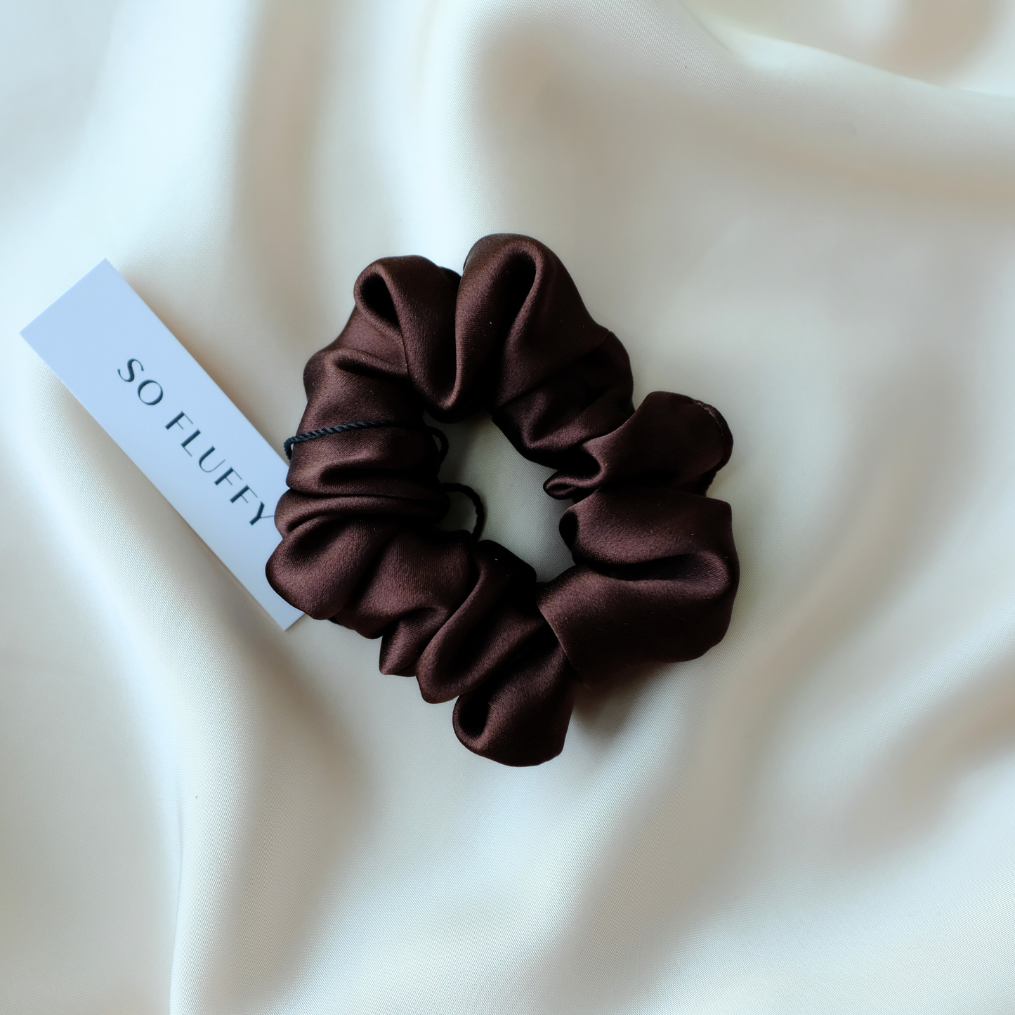 Midi Silk Scrunchie | Dark Chocolate
