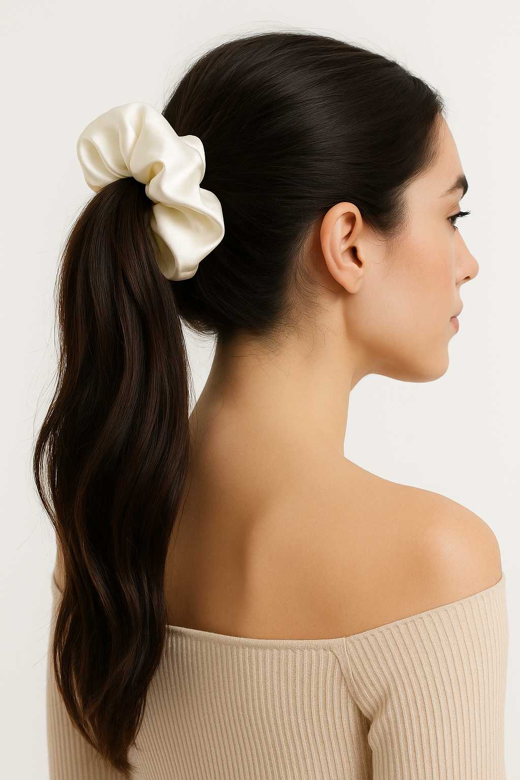 Maxi Silk Scrunchie | Cream