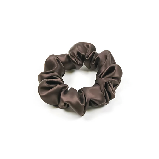 Midi Silk Scrunchie | Dark Chocolate